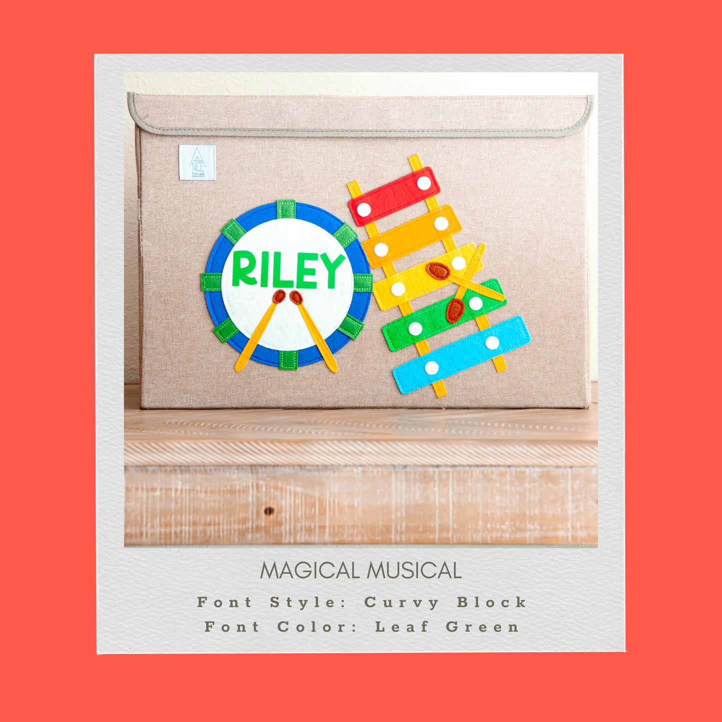 Magical Musical Appliquéd, Collapsible Toy Box and Storage Box (Personalization Options)
