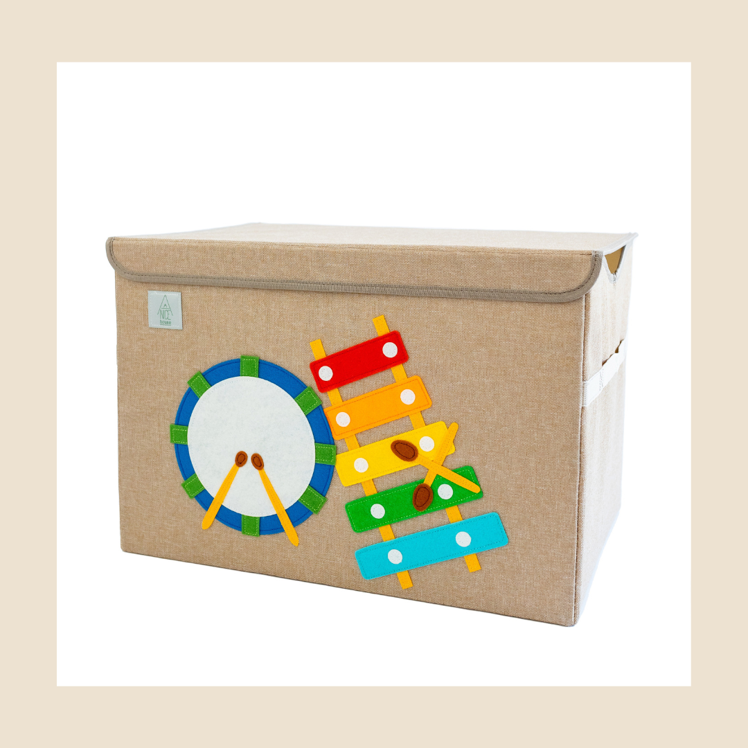 Magical Musical Appliquéd, Collapsible Toy Box and Storage Box (Personalization Options)