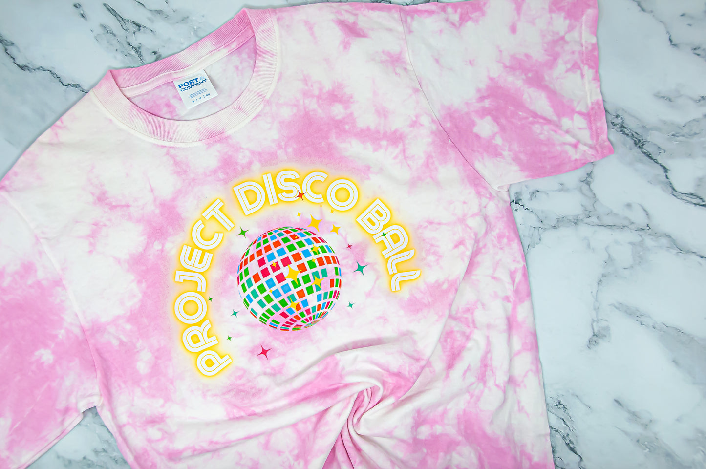Pink Project Disco Ball Tie-Dye T-Shirt