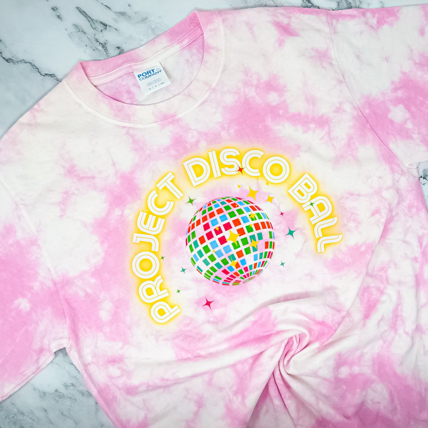 Pink Project Disco Ball Tie-Dye T-Shirt