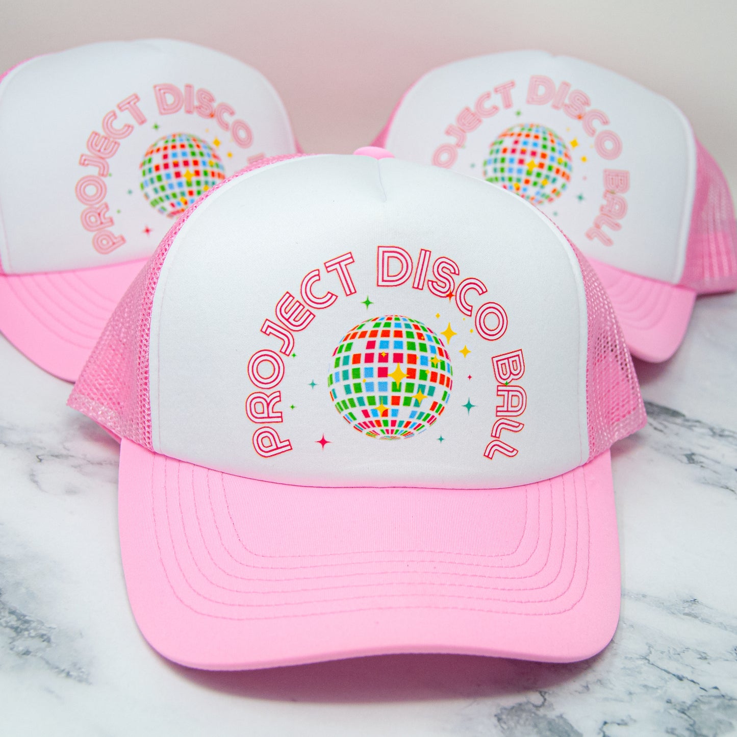 Project Disco Ball Trucker Hat (Pink)