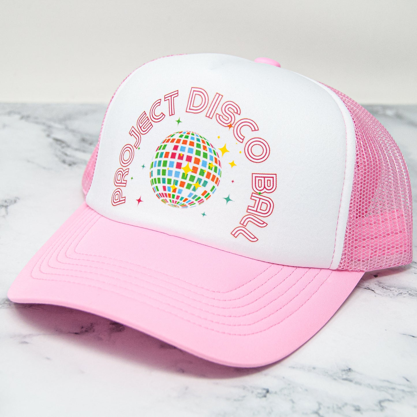 Project Disco Ball Trucker Hat (Pink)
