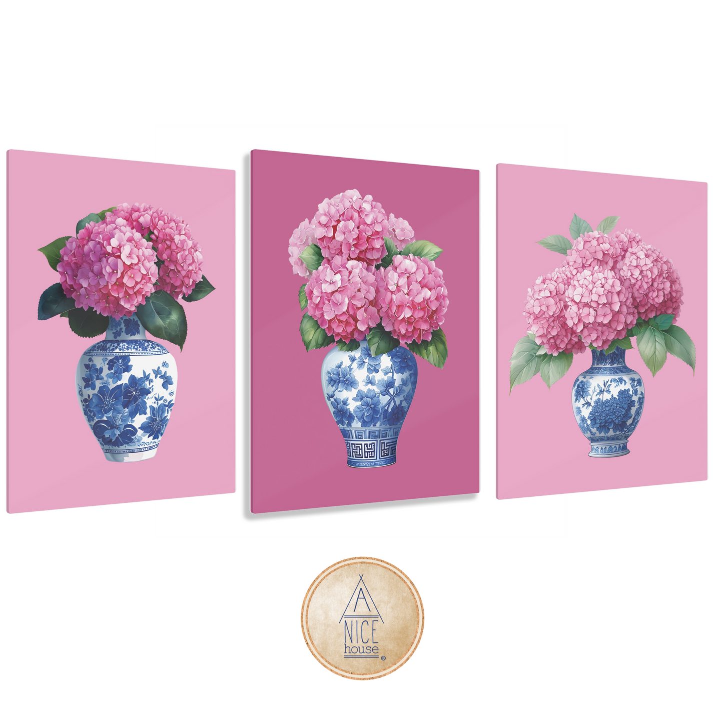 Pink Hydrangea Acrylic Art Prints - Three Style Options to Choose From