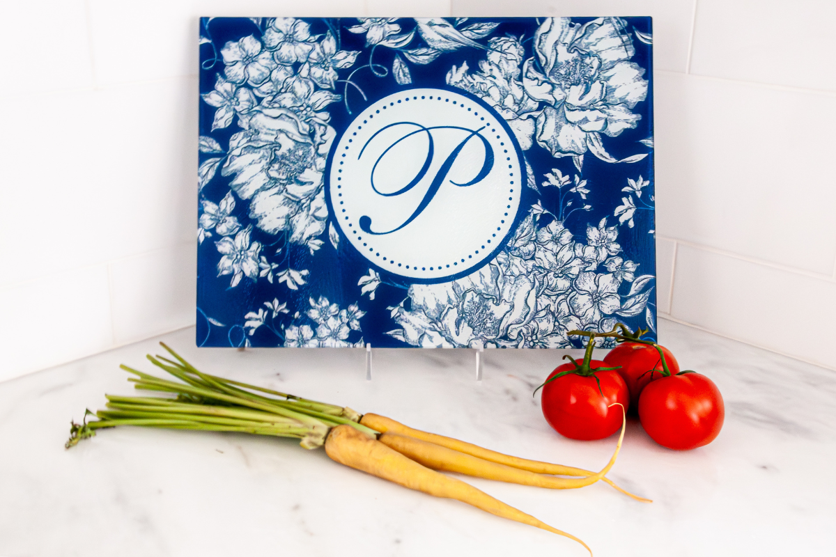 Pretty in Blue (Personalized Cutting + Serving Board)