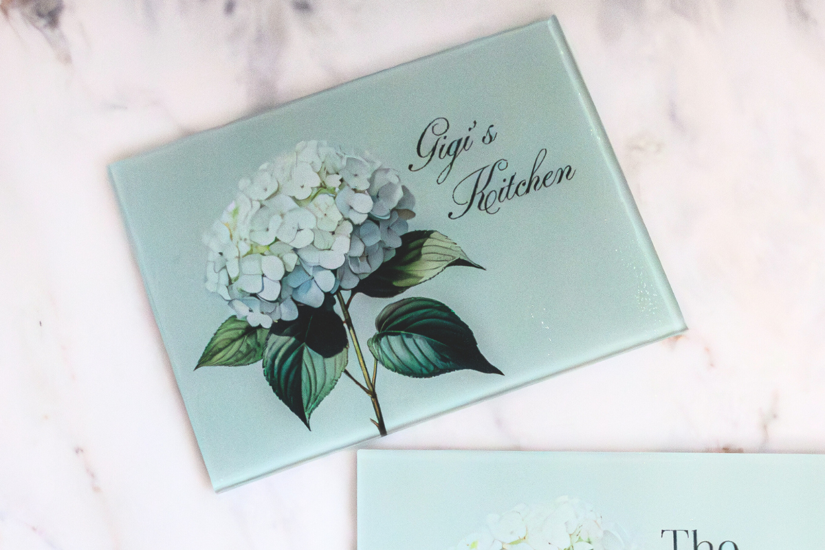 Sage Hydrangea (Personalized Cutting + Serving Board)