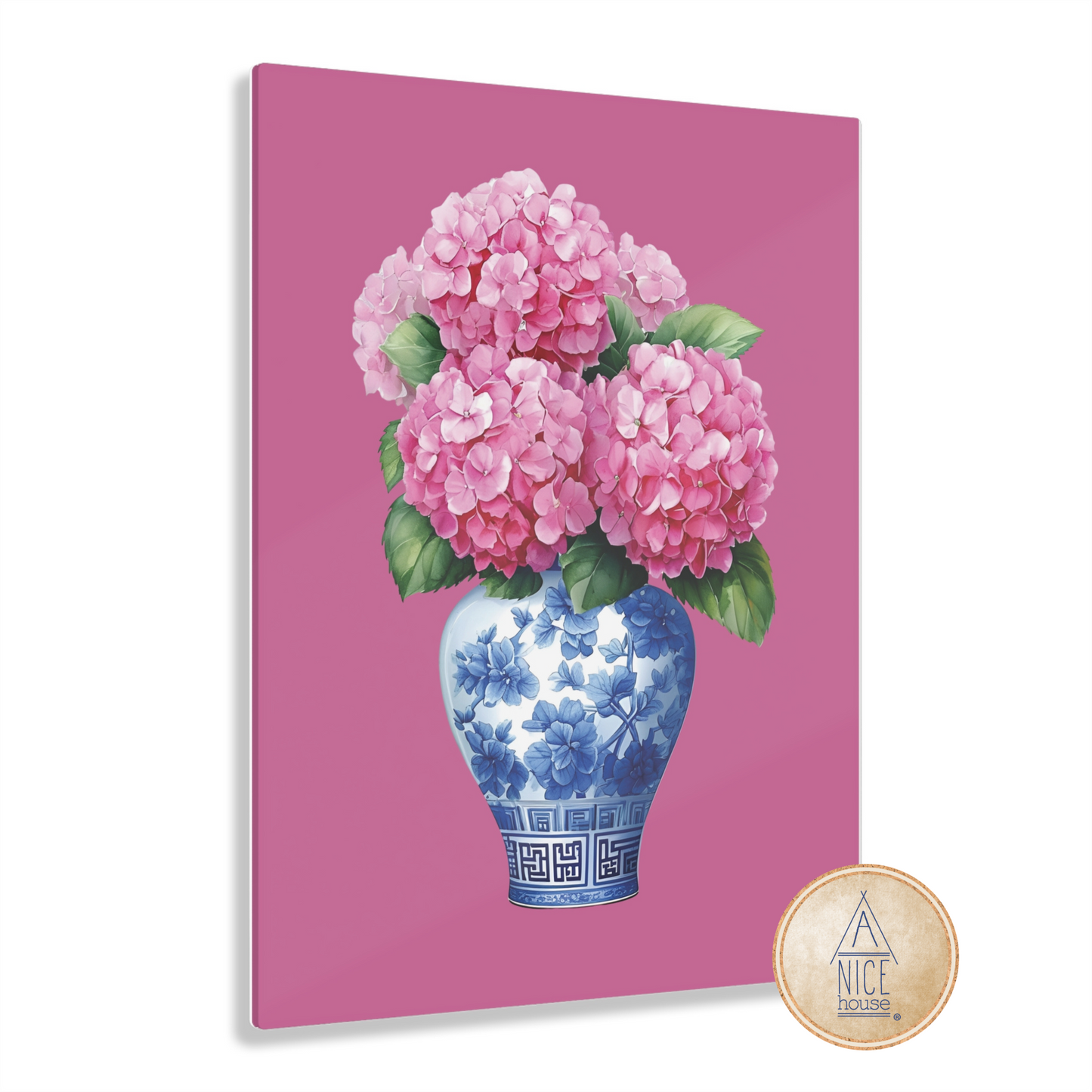 Pink Hydrangea Acrylic Art Prints - Three Style Options to Choose From