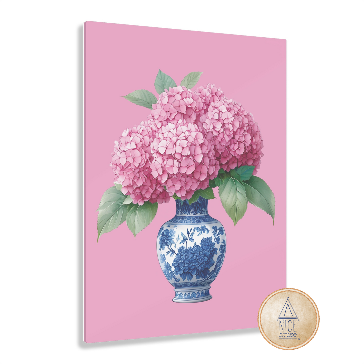 Pink Hydrangea Acrylic Art Prints - Three Style Options to Choose From