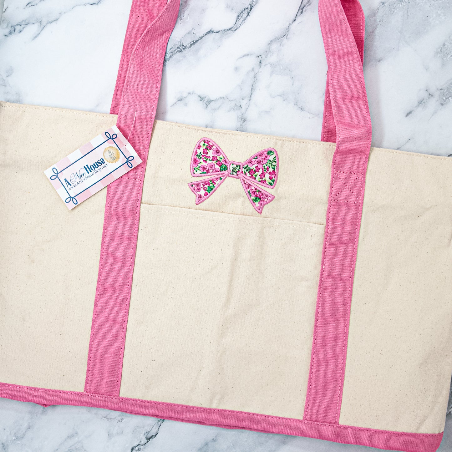Personalized Sweet Things Performance Tote in Pink with Zipper