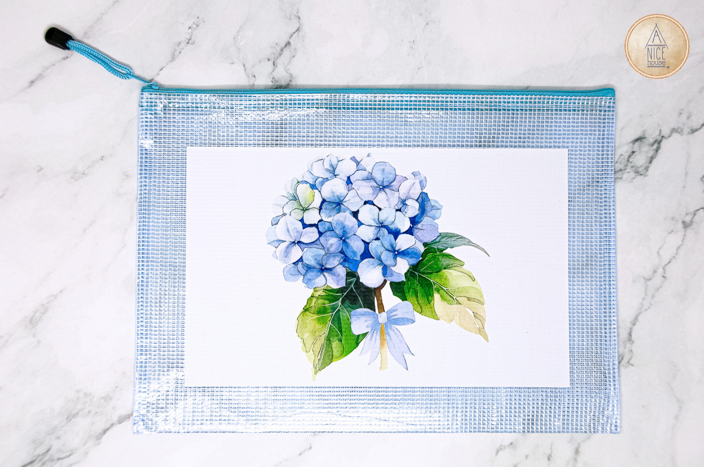 Blue Hydrangea Organizer Bag + Knick-Knack Sack