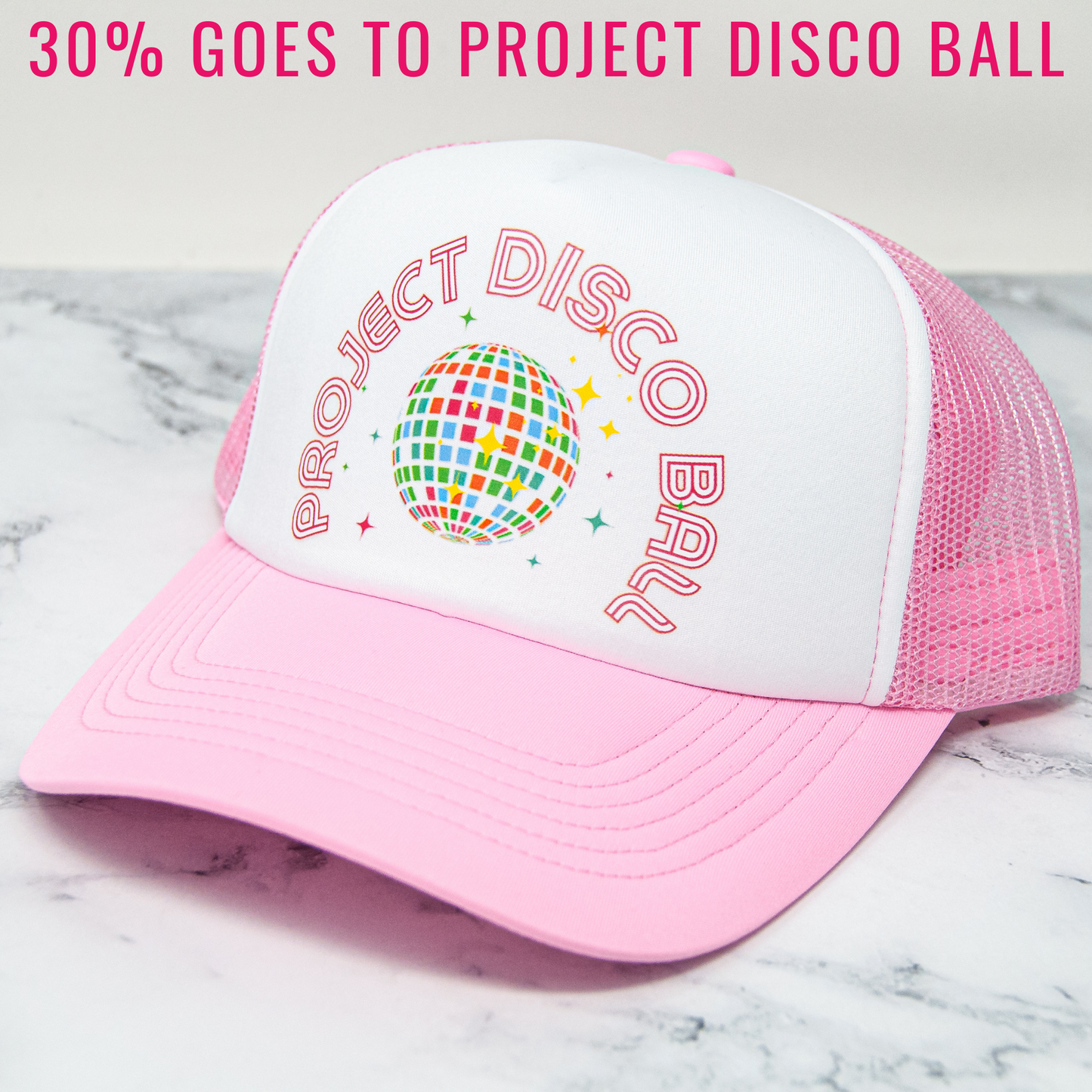 Project Disco Ball Trucker Hat (Pink)