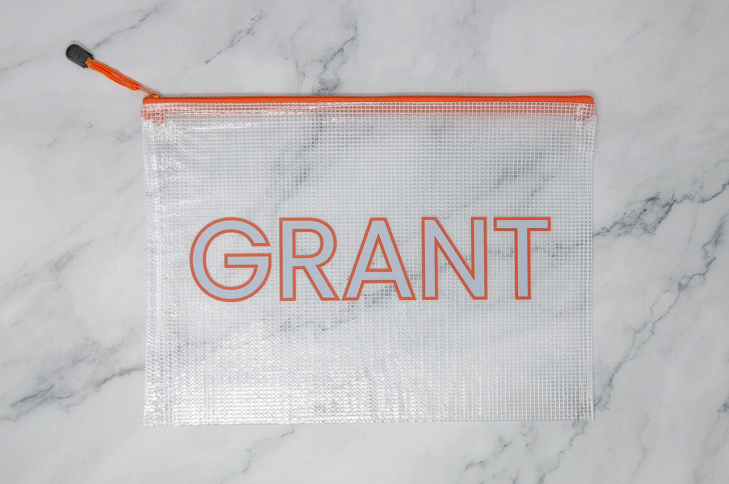 Custom Extra Large Personalized Clear Organizer Bag (19 Color Choices)