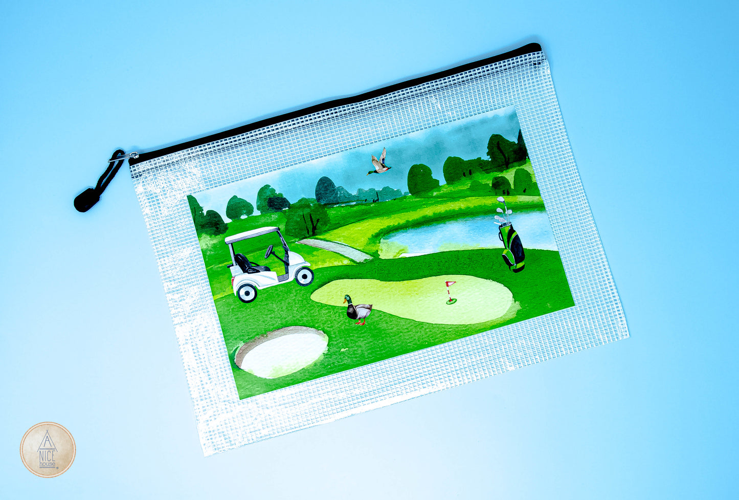 Day on the Green Golf Scene Organizer Pouch (See Through)