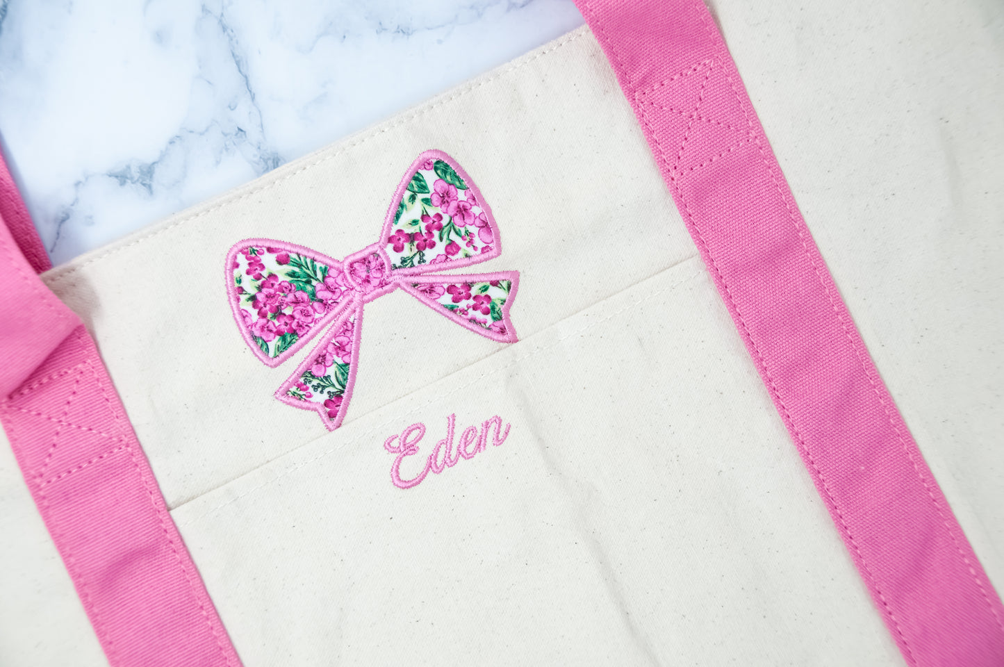 Personalized Sweet Things Performance Tote in Pink with Zipper