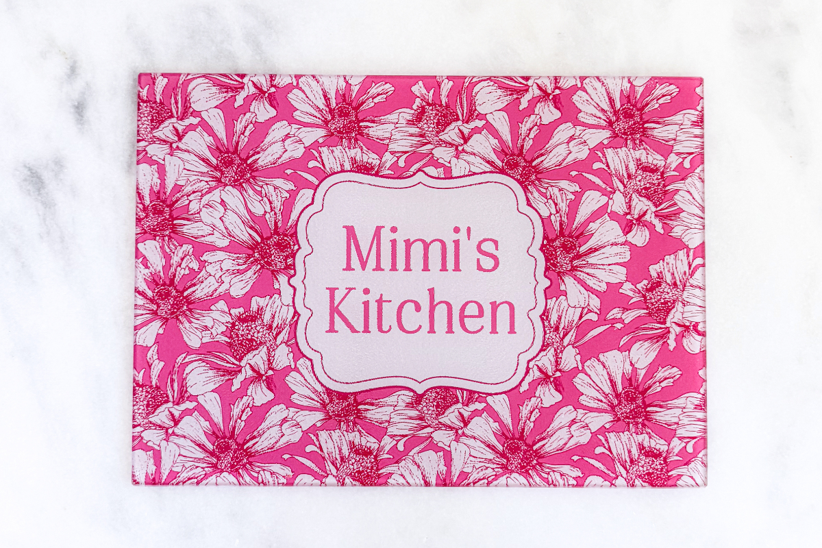 Pink It's Time to Learn to Cook (Personalized Cutting + Serving Board)