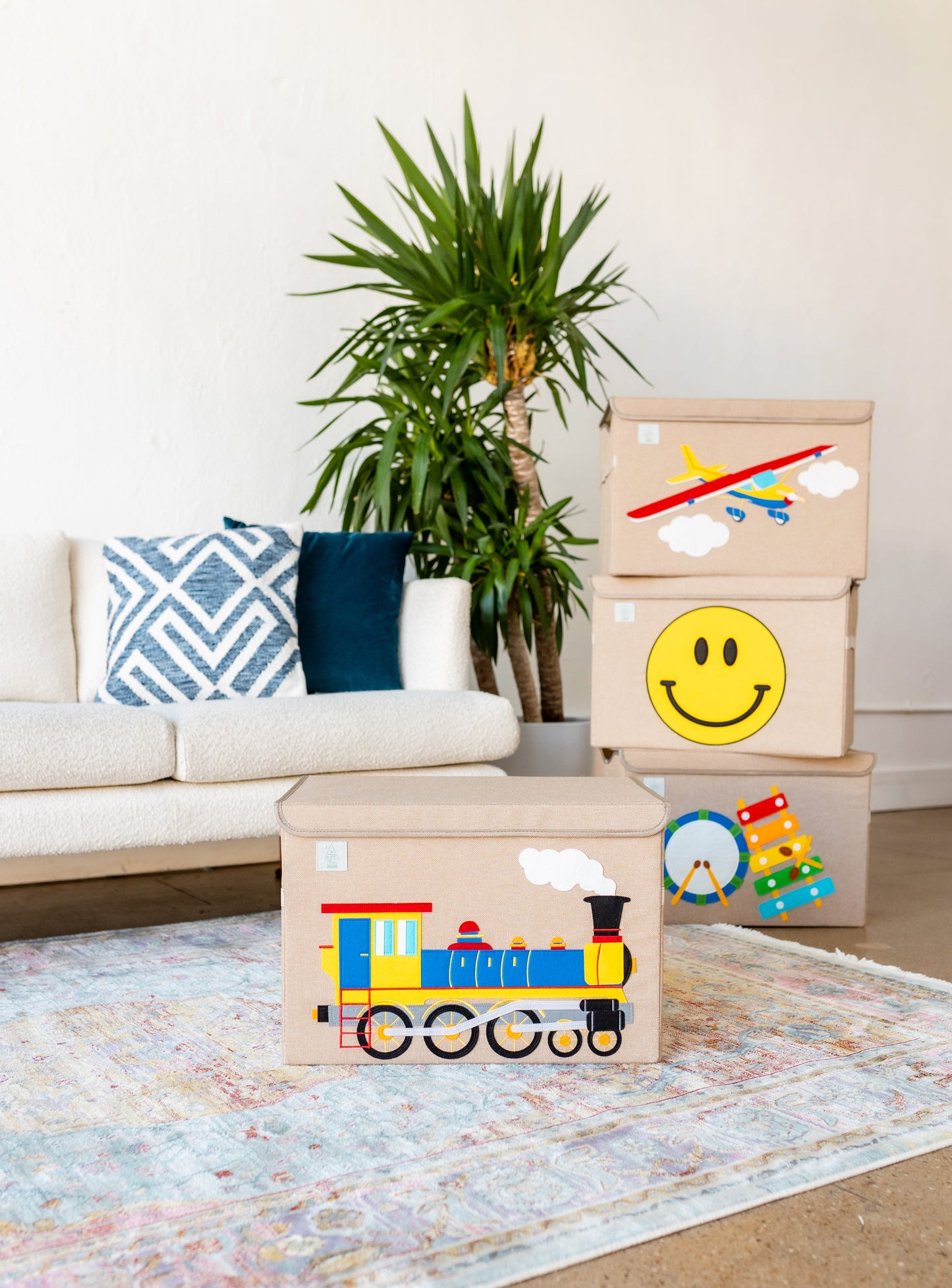 The Choo-Choo (Train Box): Appliquéd, Collapsible Toy Box and Storage Box (Personalization Options)