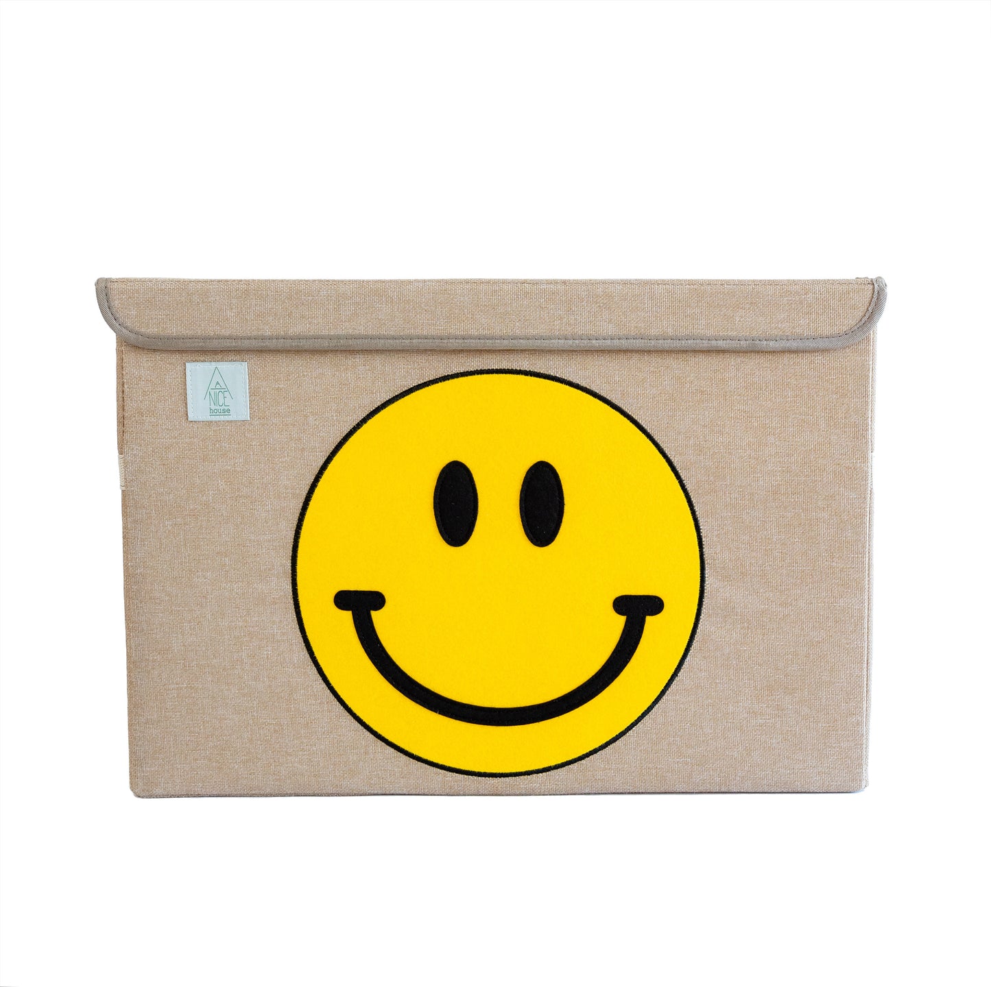Happy Face Appliquéd, Collapsible Toy Box and Storage Box :) (Personalization Options)