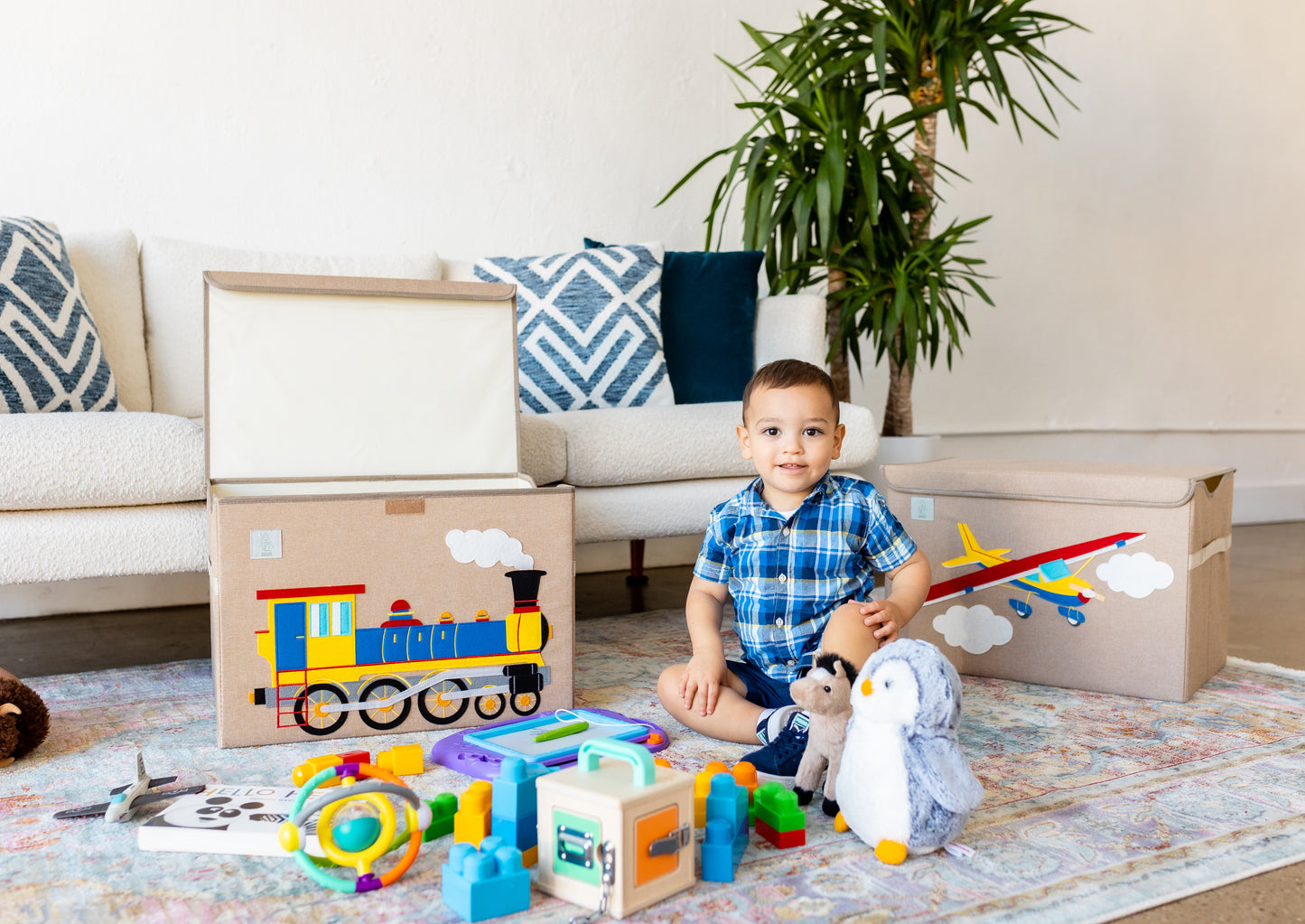 The Choo-Choo (Train Box): Appliquéd, Collapsible Toy Box and Storage Box (Personalization Options)