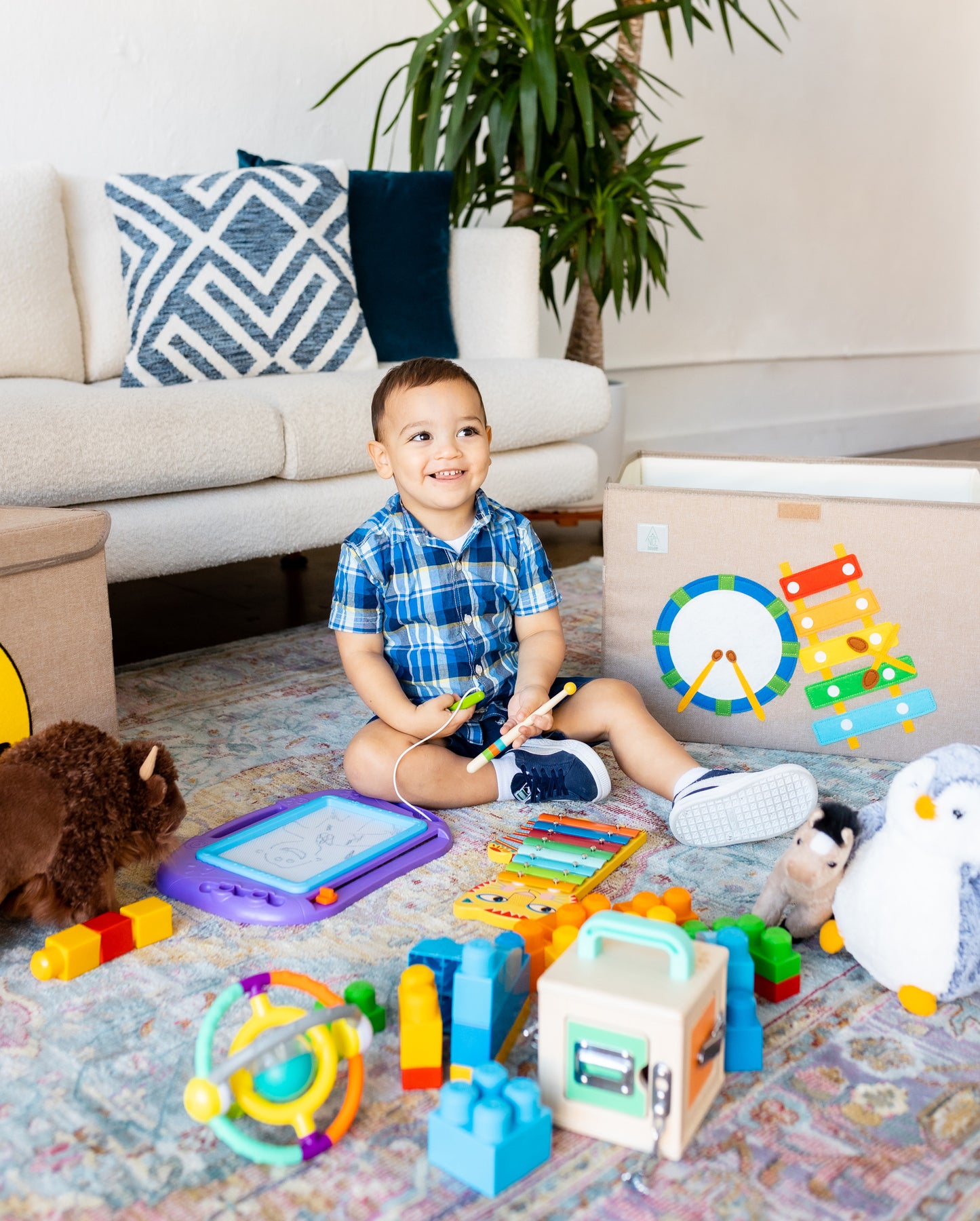 Magical Musical Appliquéd, Collapsible Toy Box and Storage Box (Personalization Options)