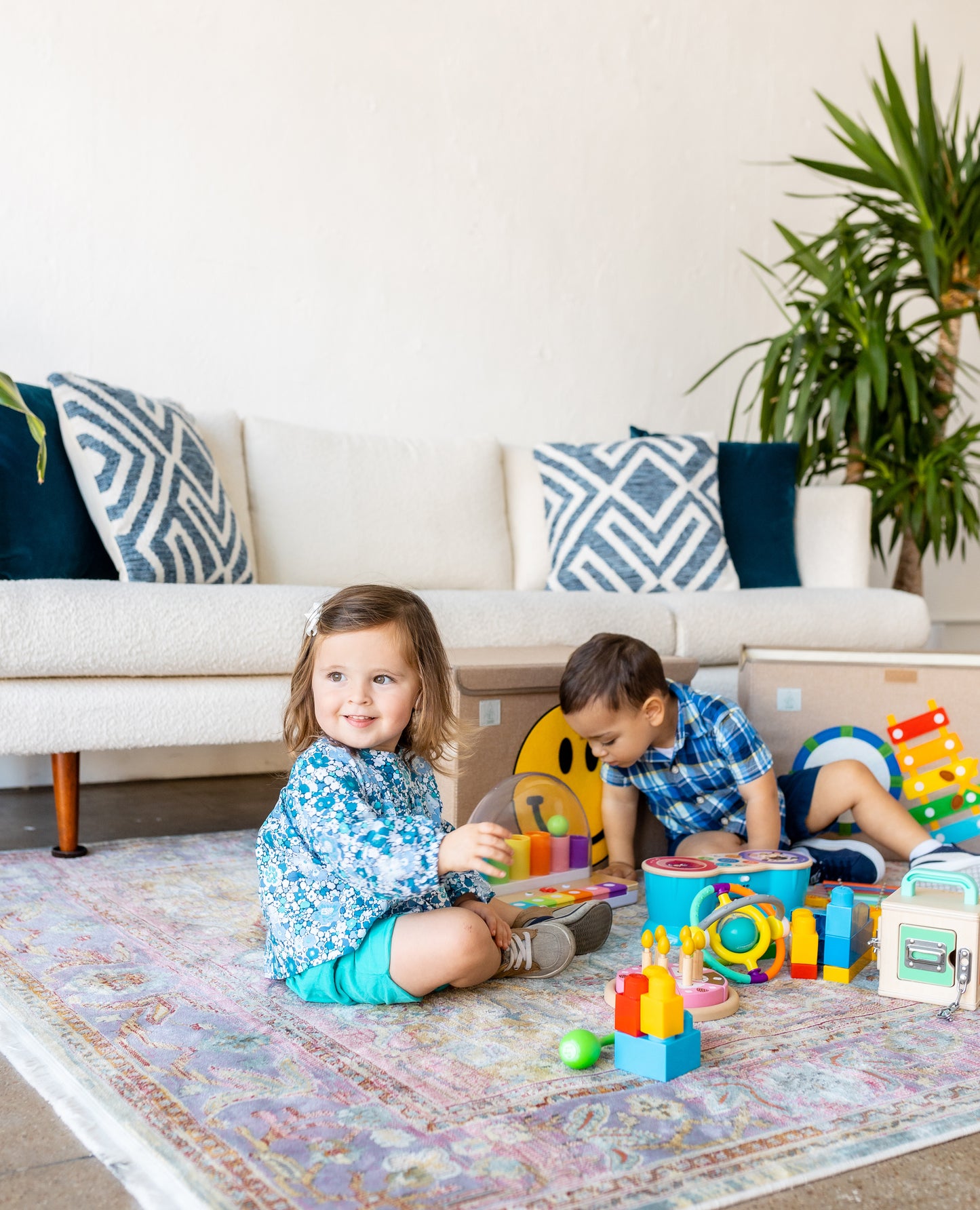 Happy Face Appliquéd, Collapsible Toy Box and Storage Box :) (Personalization Options)