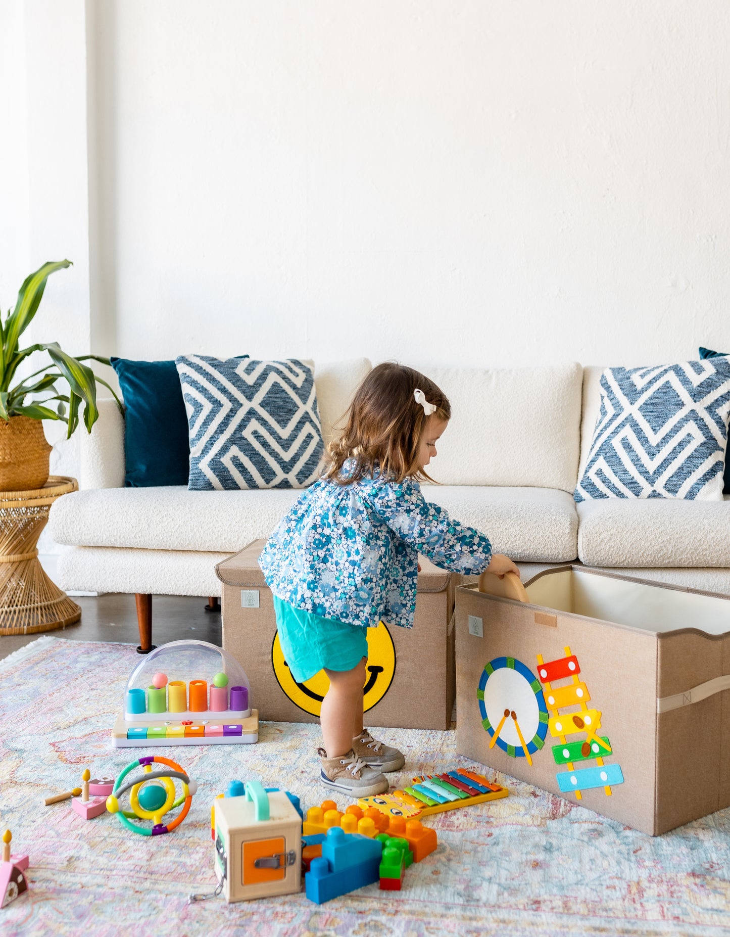 Magical Musical Appliquéd, Collapsible Toy Box and Storage Box (Personalization Options)