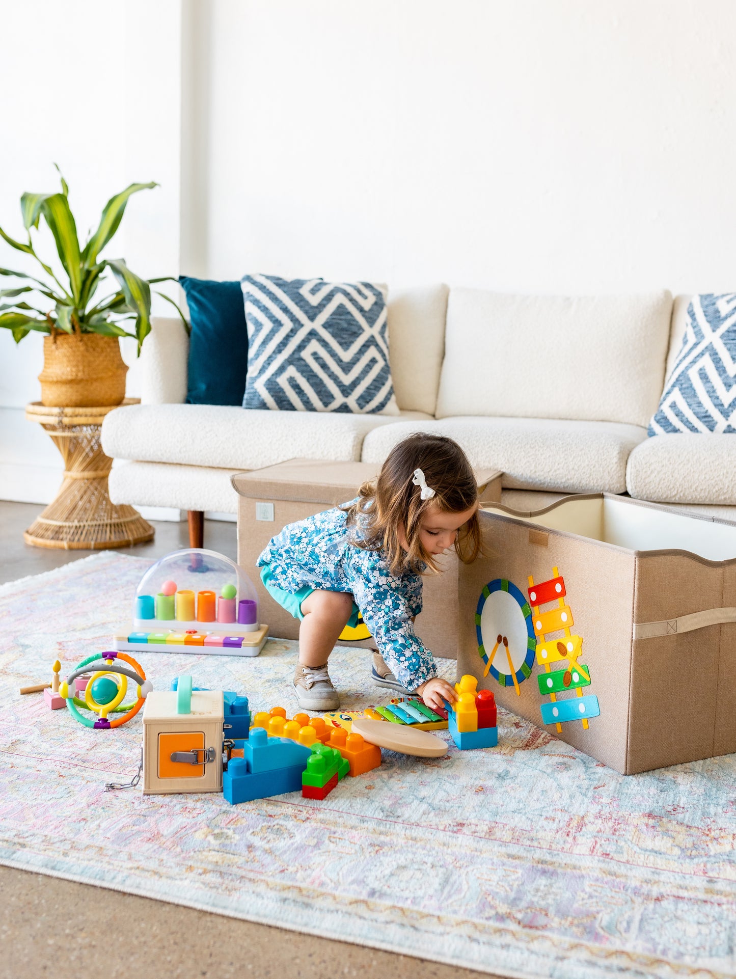Magical Musical Appliquéd, Collapsible Toy Box and Storage Box (Personalization Options)