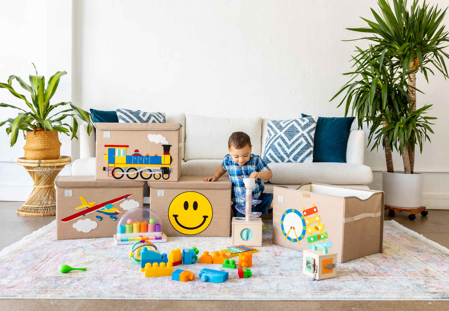 The Choo-Choo (Train Box): Appliquéd, Collapsible Toy Box and Storage Box (Personalization Options)