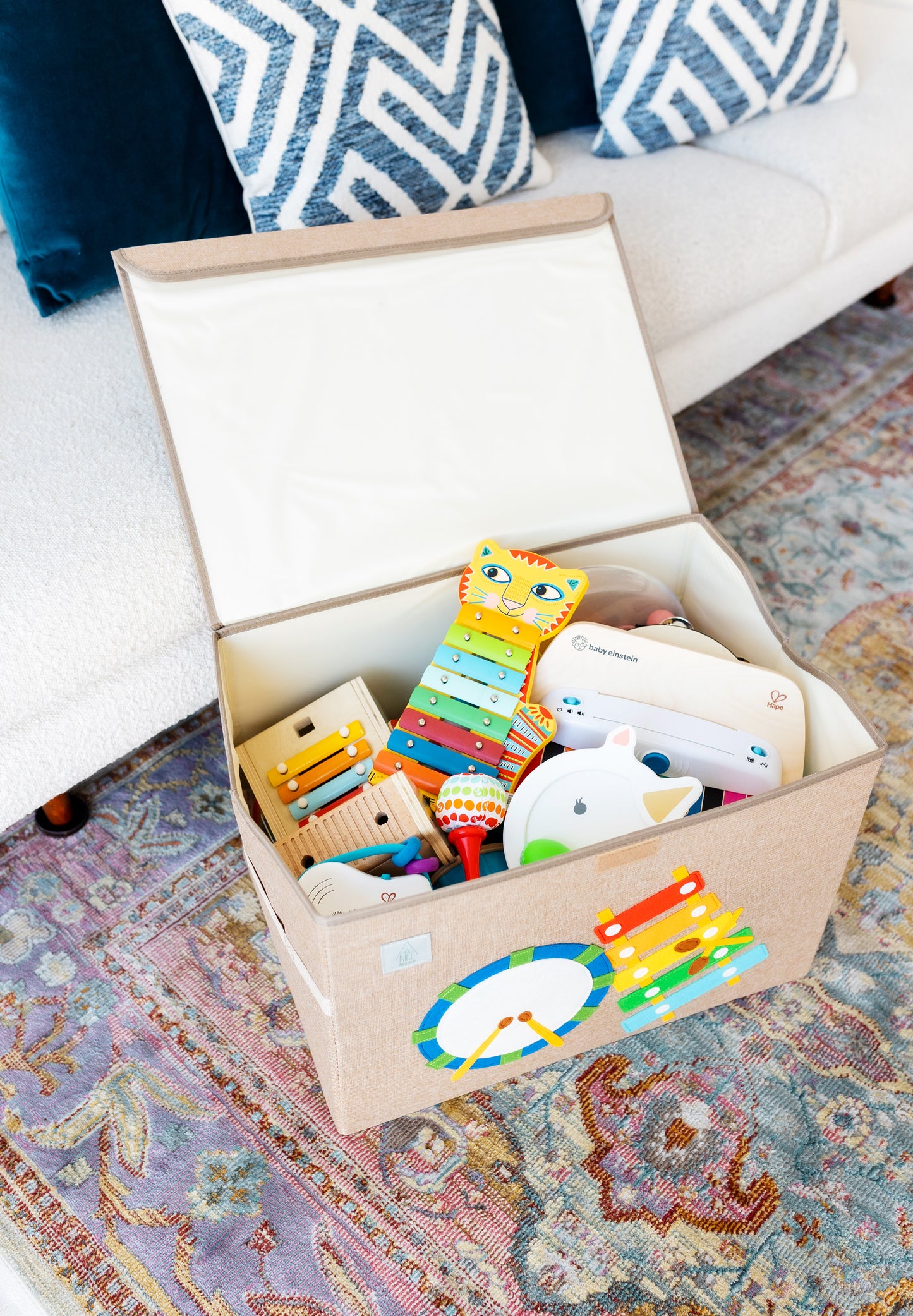 Magical Musical Appliquéd, Collapsible Toy Box and Storage Box (Personalization Options)