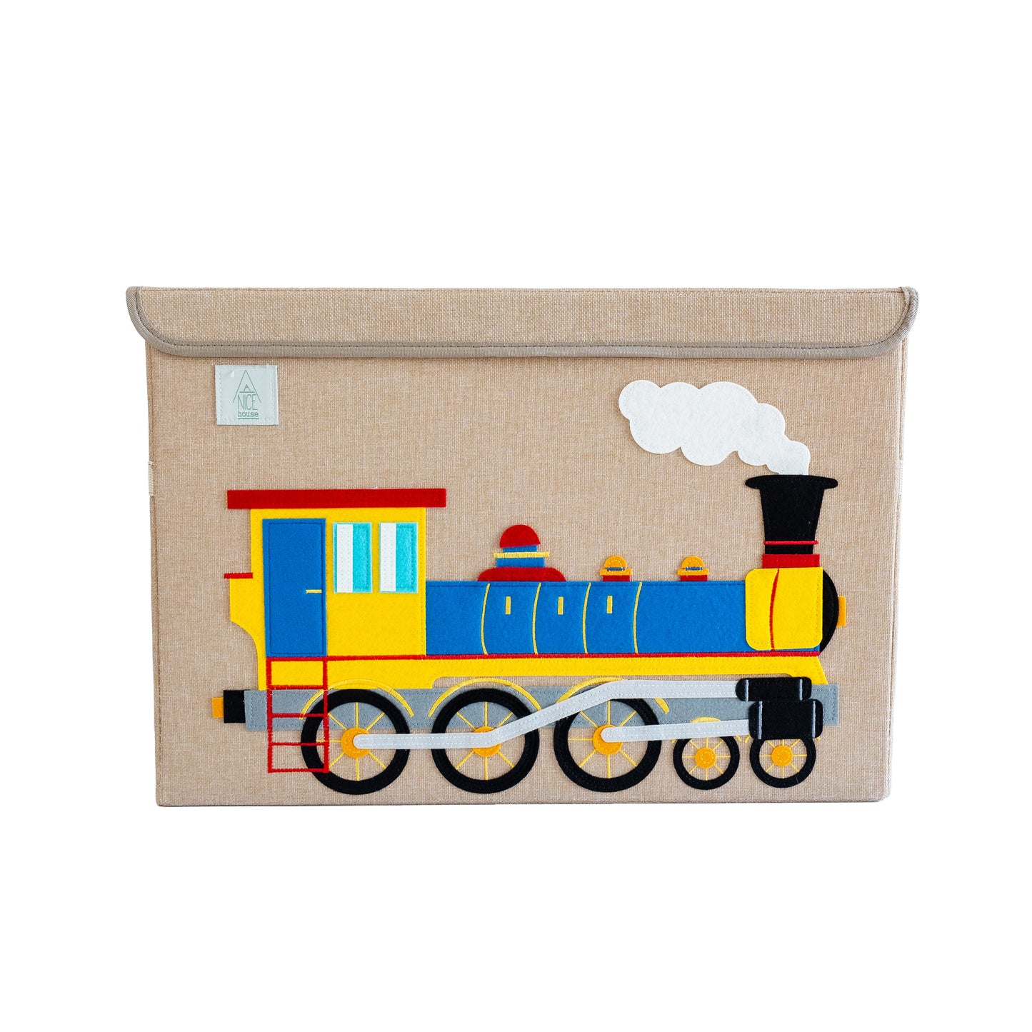 The Choo-Choo (Train Box): Appliquéd, Collapsible Toy Box and Storage Box (Personalization Options)