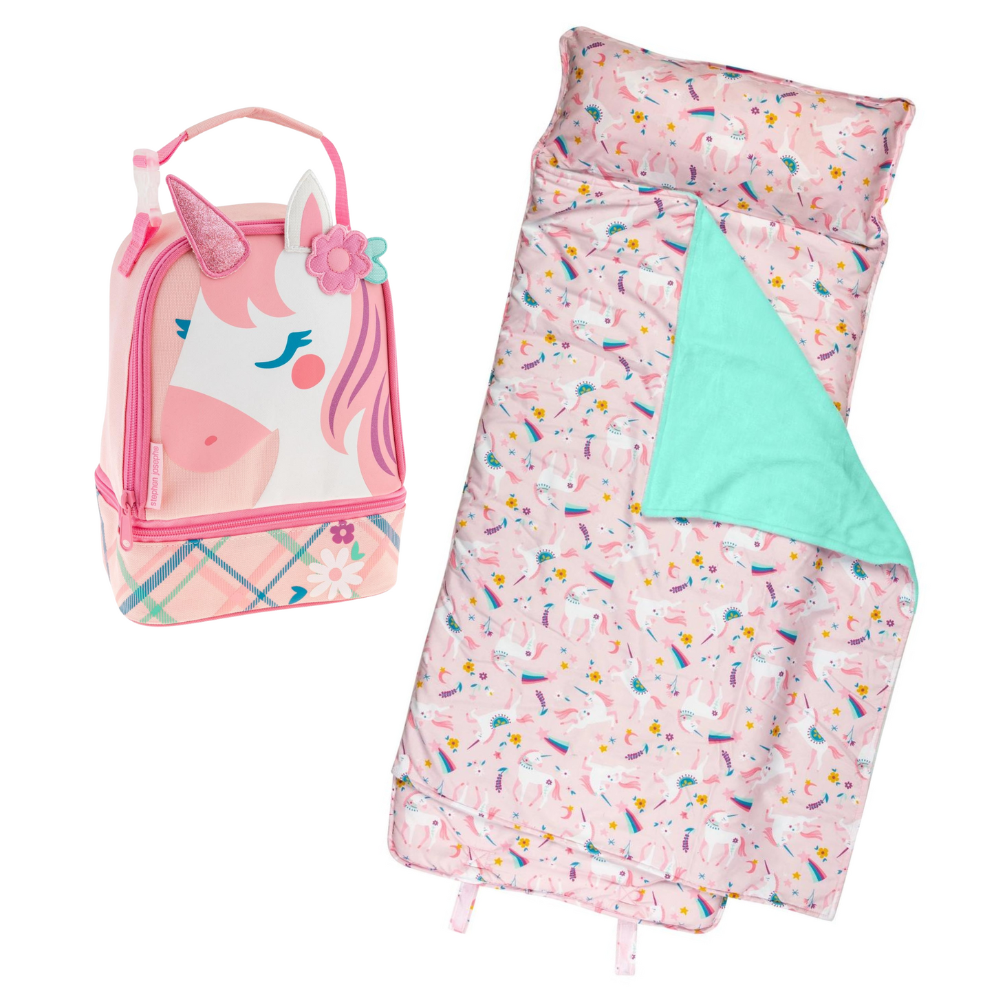 Back to School Unicorn Lunch Box and Unicorn Nap Mat with Pillow