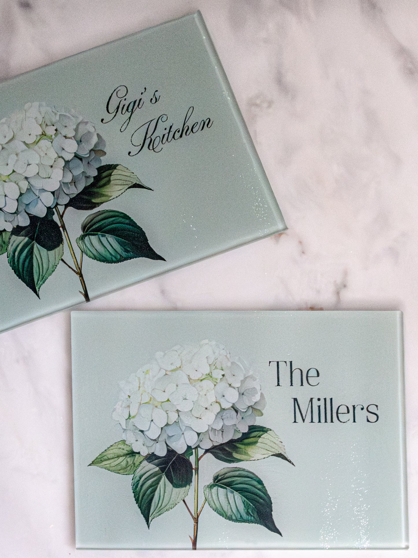 Sage Hydrangea (Personalized Cutting + Serving Board)