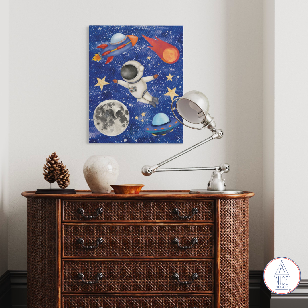 Astronaut Children's Print - Wall Decor for Space Theme Bedroom, Outer Space Nursery, or Space Theme Playroom