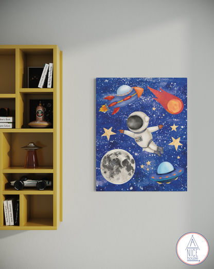 Astronaut Children's Print - Wall Decor for Space Theme Bedroom, Outer Space Nursery, or Space Theme Playroom