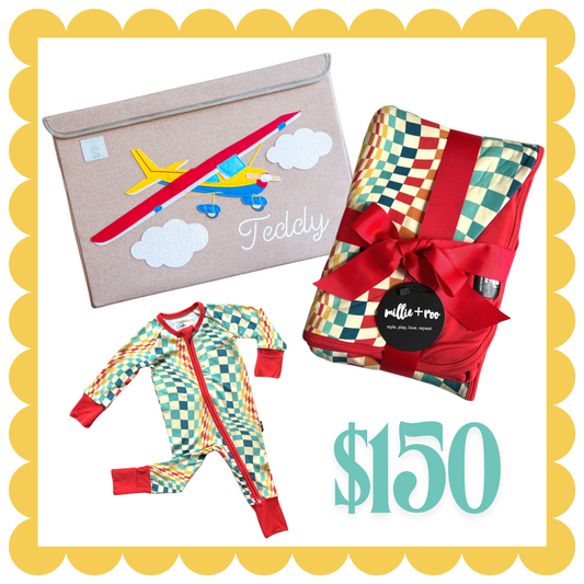 Groovy Baby Gift Set with Airplane Toy Box