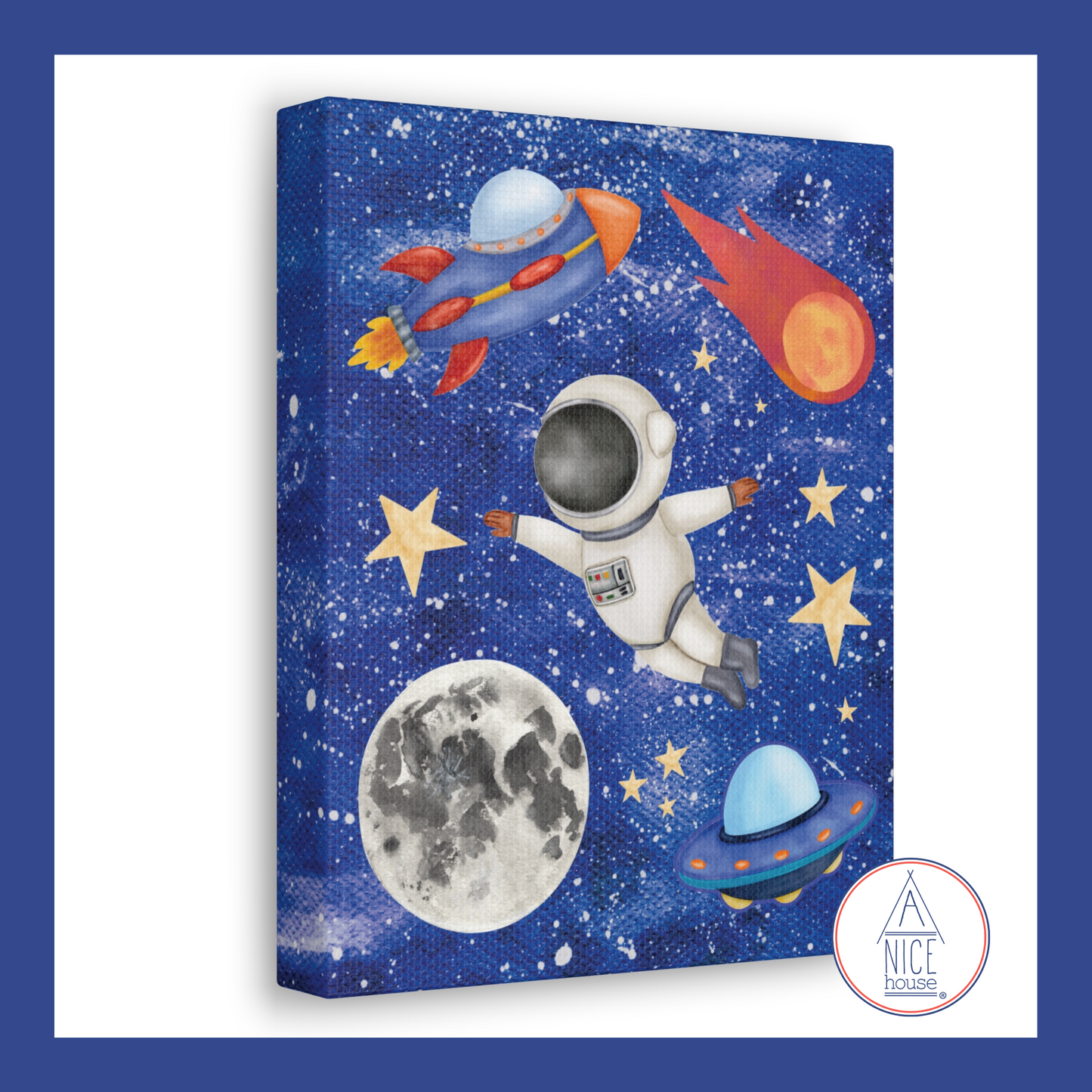 Astronaut Children's Print - Wall Decor for Space Theme Bedroom, Outer Space Nursery, or Space Theme Playroom