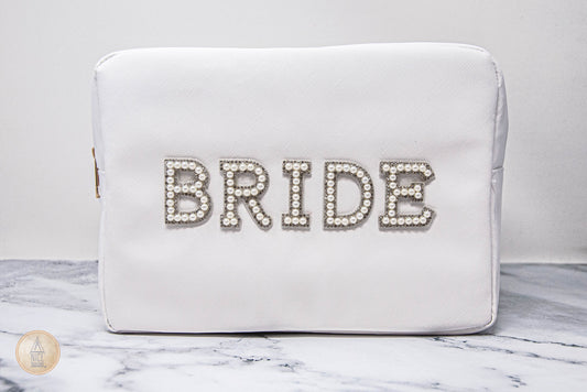 Bride Extra Large Toiletry Bag with Pearly Letters