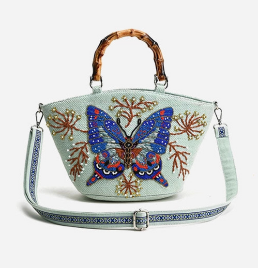 Periwinkle Blue Butterfly Mini Tote