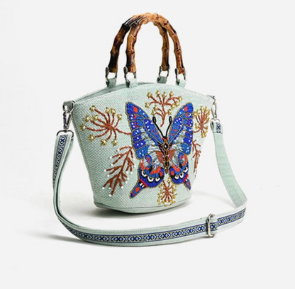 Periwinkle Blue Butterfly Mini Tote