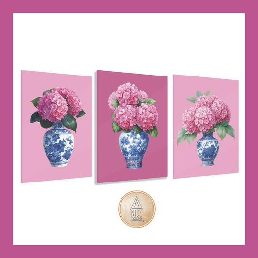 Pink Hydrangea Acrylic Art Prints - Three Style Options to Choose From