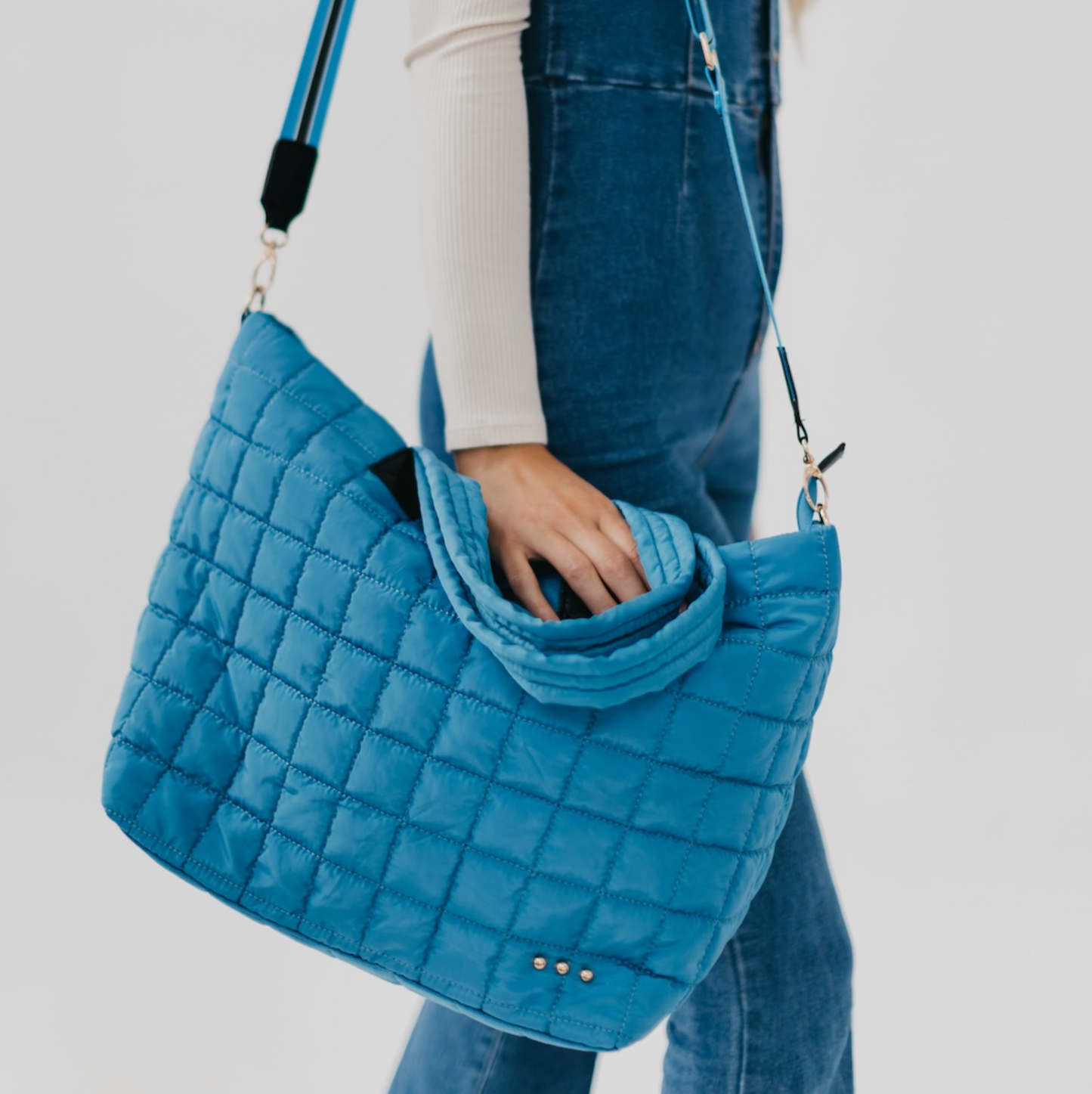 Day Dreamer Quilted Tote Bag with Detachable Crossbody Strap