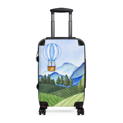 Giraffe in Hot Air Balloon- Darling Children's Suitcase- Has Built-in Zippered Storage- Storybook Adventure Vibes for Your Little Traveler