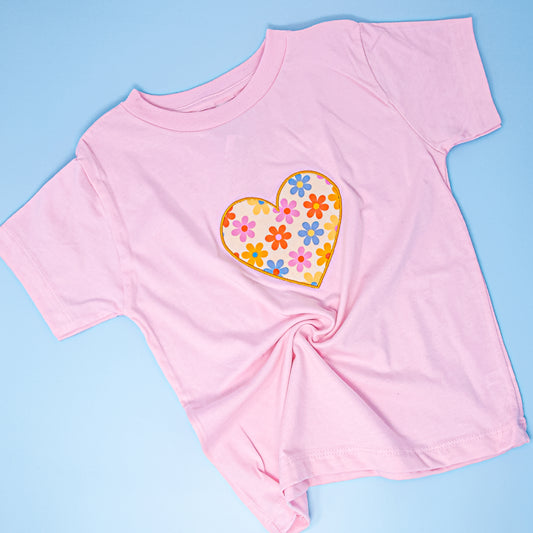 Heart Applique Toddler + Children's T-Shirt