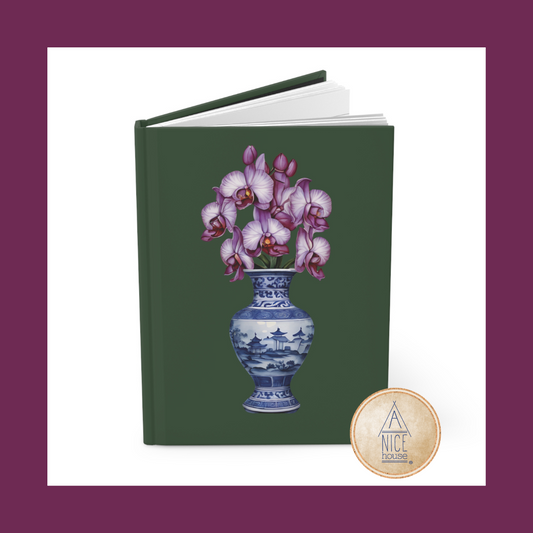 Purple Orchid Chinoiserie Floral Notebook