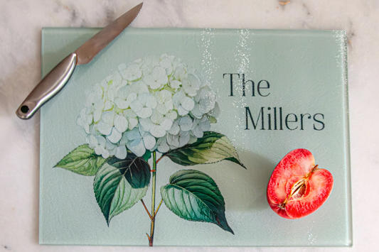 Sage Hydrangea (Personalized Cutting + Serving Board)