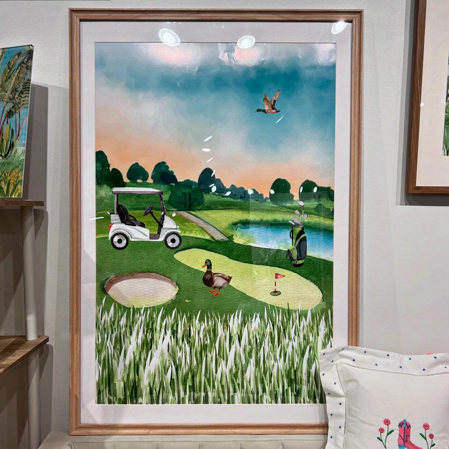 Vibrant Golf Scene- Satin Poster- Large Art Print- 24 x 36