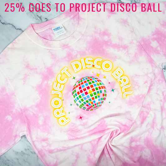 Pink Project Disco Ball Tie-Dye T-Shirt