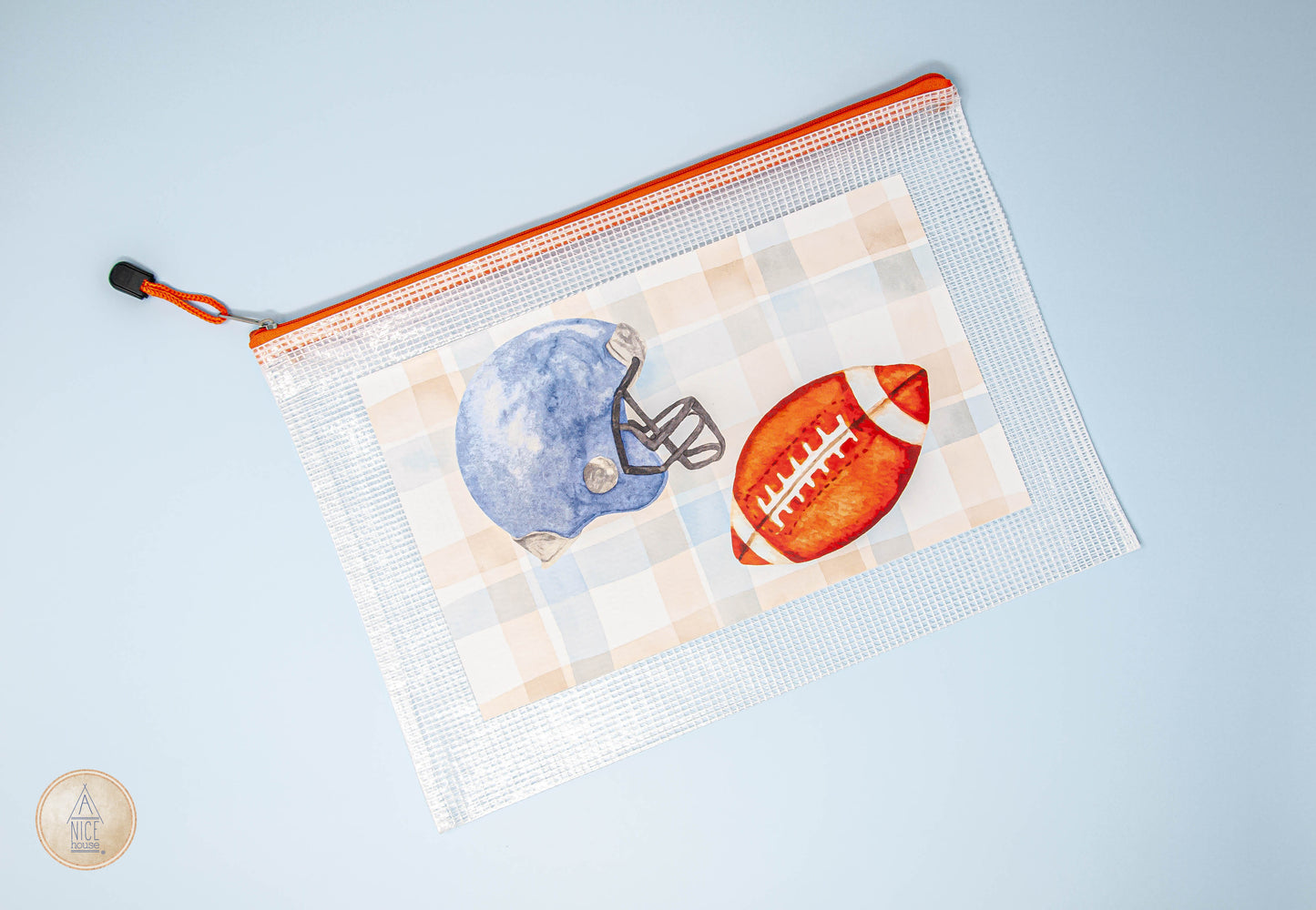 Football Organizer Pouch (See Through) 13.5 in x 9.5 in