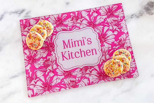 Pink It's Time to Learn to Cook (Personalized Cutting + Serving Board)