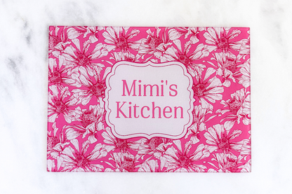 Pink It's Time to Learn to Cook (Personalized Cutting + Serving Board)