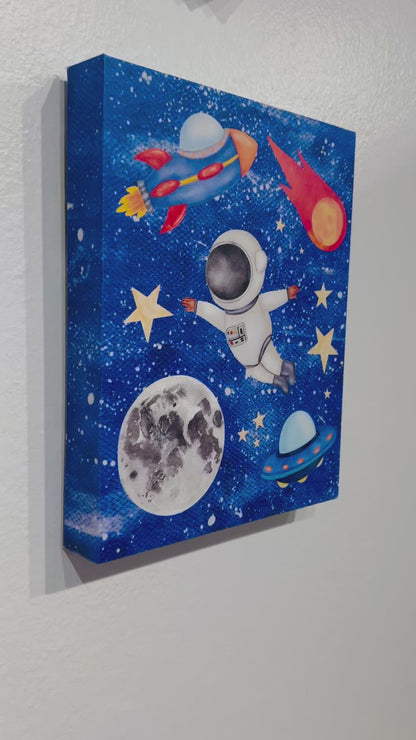 Astronaut Children's Print - Wall Decor for Space Theme Bedroom, Outer Space Nursery, or Space Theme Playroom